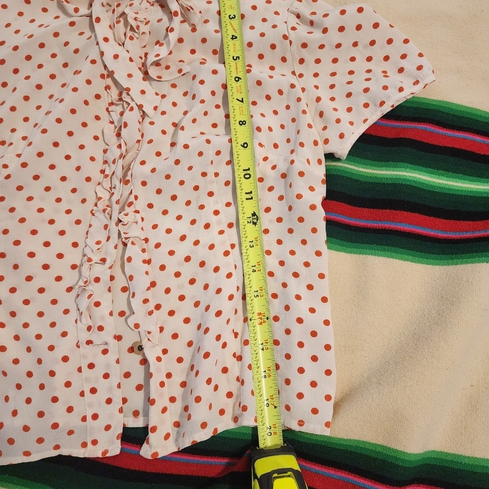 Vintage Polka Dot Ruffle Blouse - Picture 4 of 6